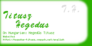 titusz hegedus business card
